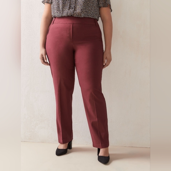 🇨🇦 NWT Universal Fit Plus size Burgundy Straight Leg Pant 24P - Picture 2 of 9